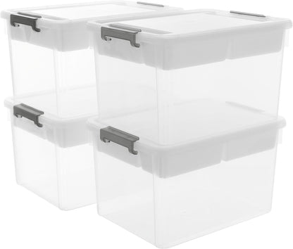 Citylife 6Qt 4Packs Clear Craft Organizers and Storage BOX, Sensory Bins