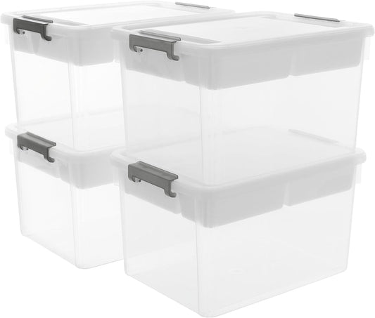 Citylife 6Qt 4Packs Clear Craft Organizers and Storage BOX, Sensory Bins