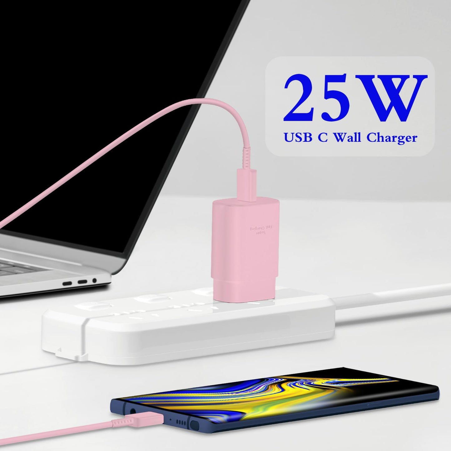GUUSMART Type C Charger 2-Pack 25W Long 6ft USB C Charger Cable