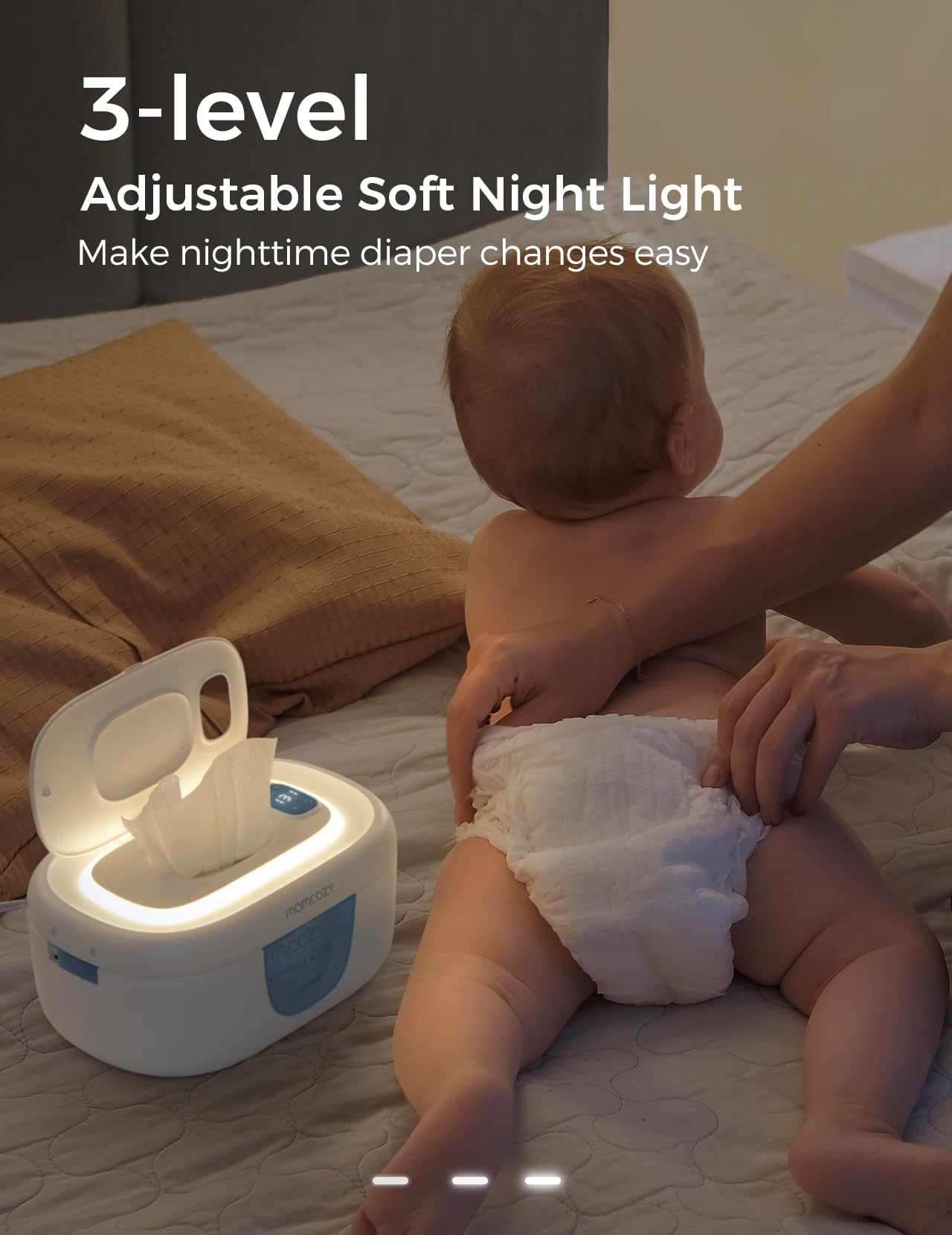 Momcozy Baby Wipe Warmer, Innovative Spring Design,Large Capacity Dispenser