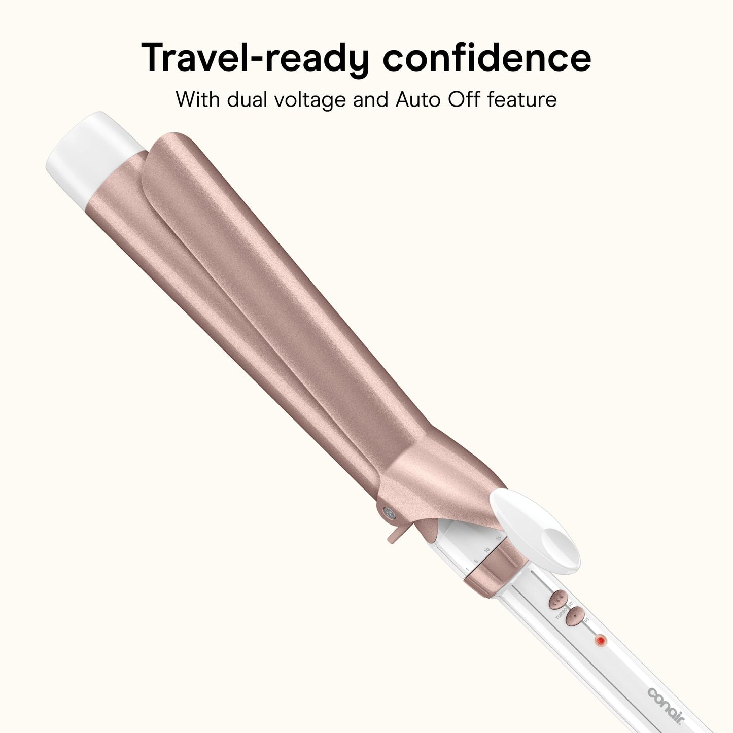 Conair Curling Iron, Double Ceramic, 1" Barrel, White/Rose Gold