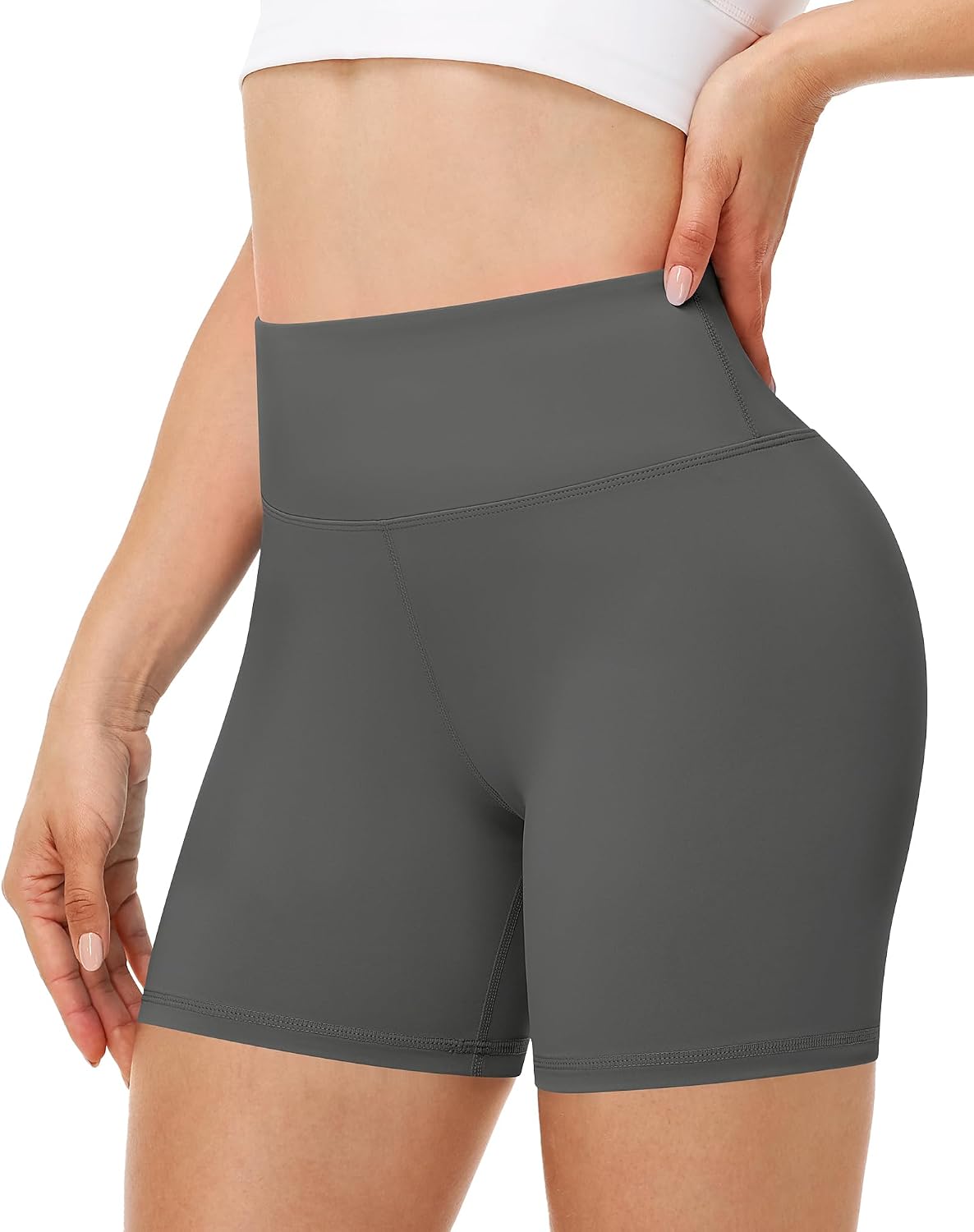 Runhit Women's Workout Biker Shorts - 3"/5"/8" High Waisted Tummy Control Spandex Booty Shorts for Volleyball Gym Yoga Dance