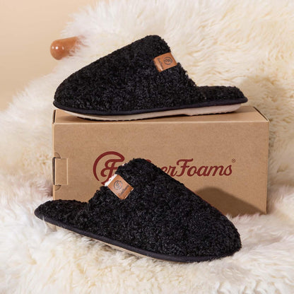 EverFoams Women's Fuzzy Slippers Warm Cozy Memory Foam Indoor House Shoes