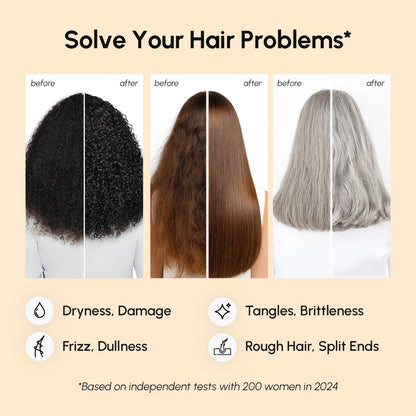 MAREE Deep Conditioning Hair Mask for Damaged Hair Treatment – Keratin Hair Care for Hydrating Growth Repair Moisturizing – Dry Curly Color Refreshing – 10 Fl Oz, White