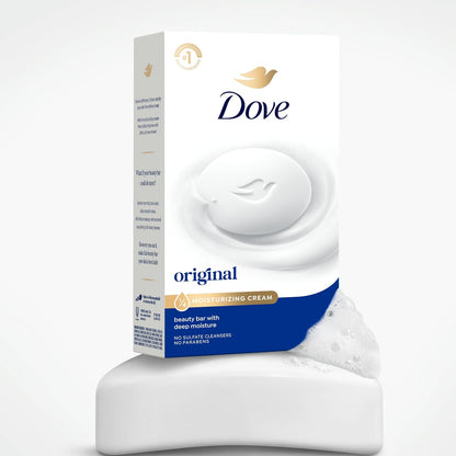 Dove Beauty Bar Soap Original 8 Count for Soft, Smooth Skin, with 1/4 Moisturizing Cream 3.75 oz | Moisturizing beauty bar with ¼ moisturizing cream for soft, smooth skin on face, body and hands
