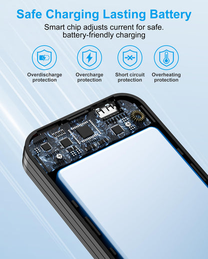 citicr Portable Charger 10000mAh PD20W w/Built-in Cables & Wall Plug White