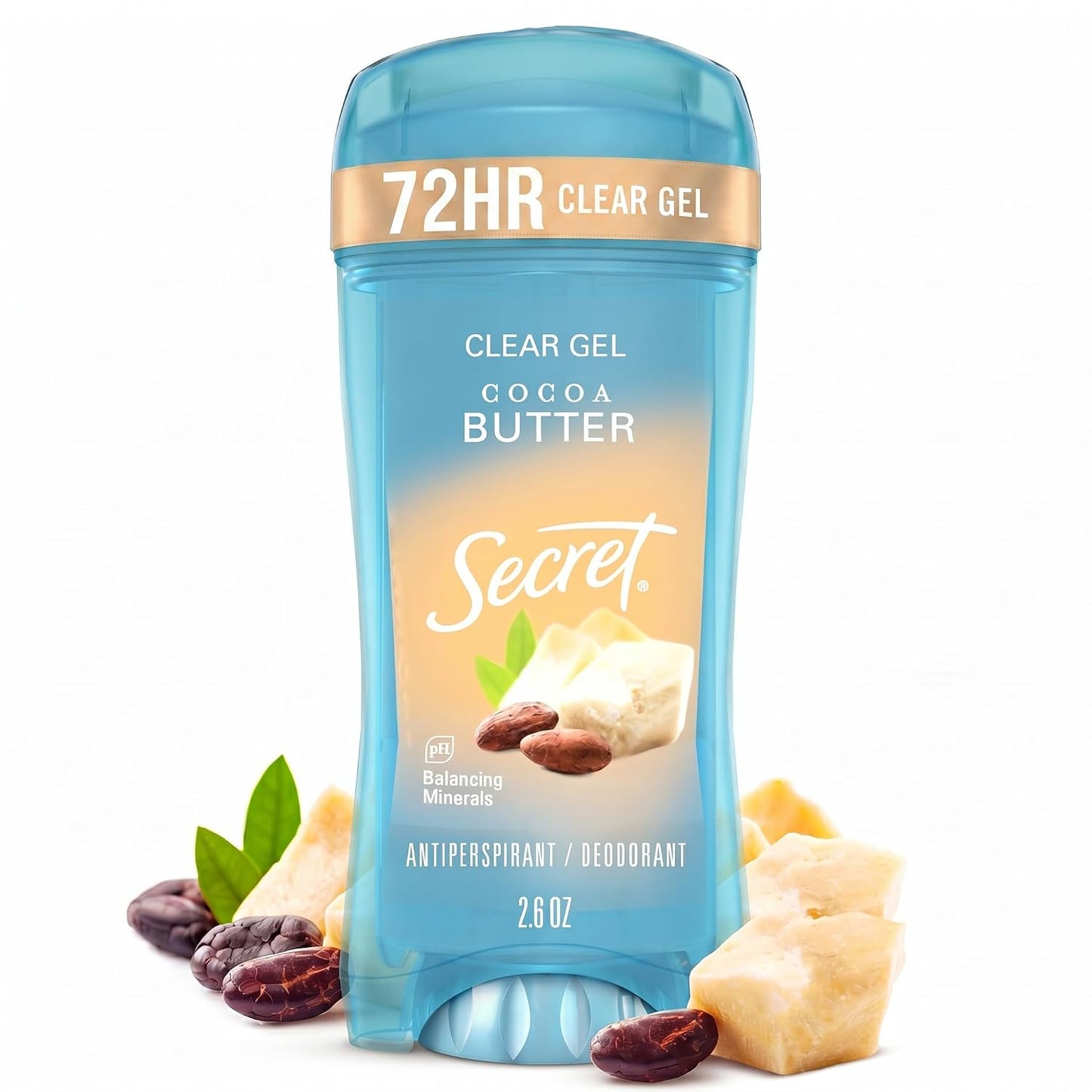 Secret Fresh Antiperspirant Deodorant for Women, 72hr Freshness on the Rocks with Pro-Hyaluronic Acid, Miami Mocktails Edition, Clear Gel, Pineapple Paradise with Pineapple & Coconut Scent, 2.6 oz