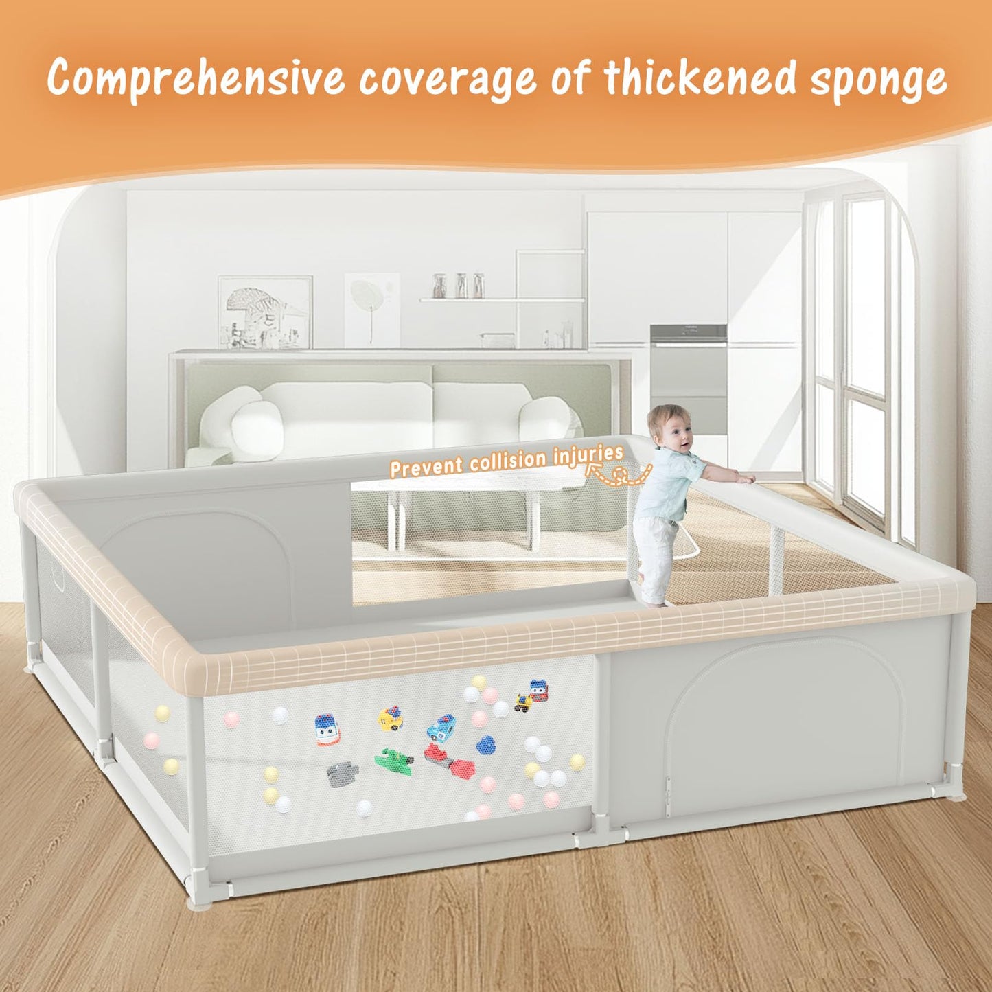 Hiaksedt Baby Playpen 50x50 Inch, Play Pens for Babies and Toddlers