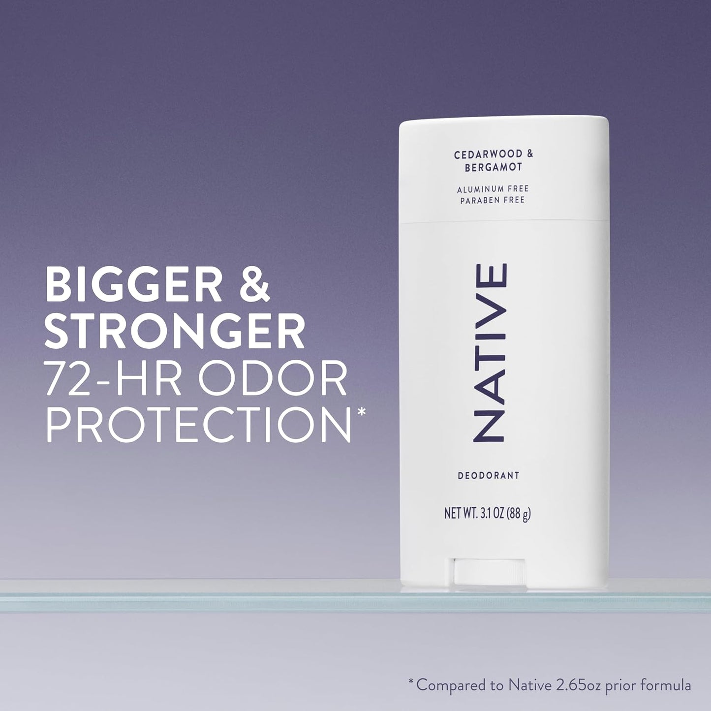 Native Aluminum Free Deodorant, Ocean & Timber, Large Size Stick, 72 Hour Odor Control, for Women & Men, Contains Naturally Derived Ingredients, 3.1 oz