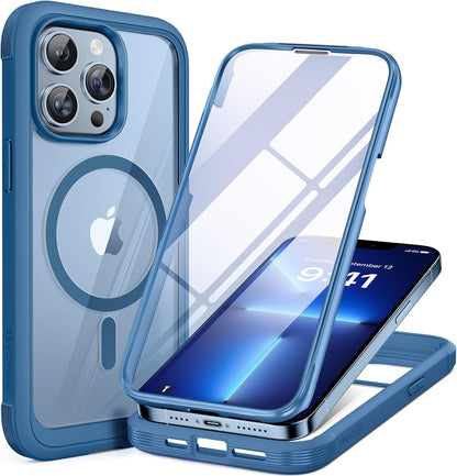 miracase for iPhone 17e Case & iPhone 16e Case, Full-Body Phone with Built-in Glass Screen Protector, [Magnetic with MagSafe] Military Drop Proof 17 E/ 16 E Cover Bumper 6.1 inch, Black