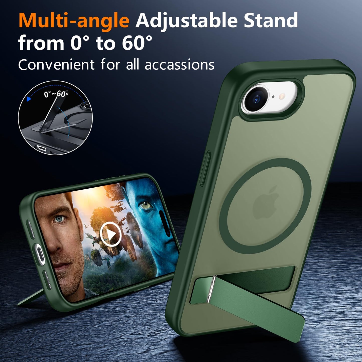 SPIDERCASE Magnetic for iPhone 17 Pro Max Case,with Kickstand,Clear