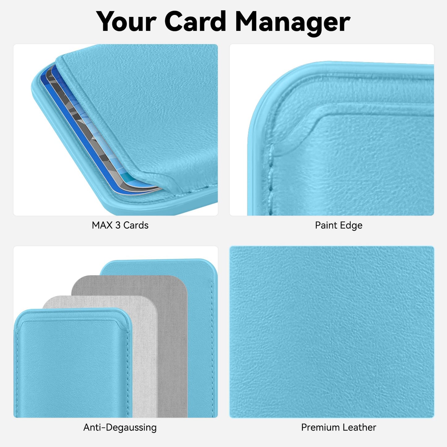 Magnetic Wallet Cell Phone Card Holder for Phone Case with Mag-Safe