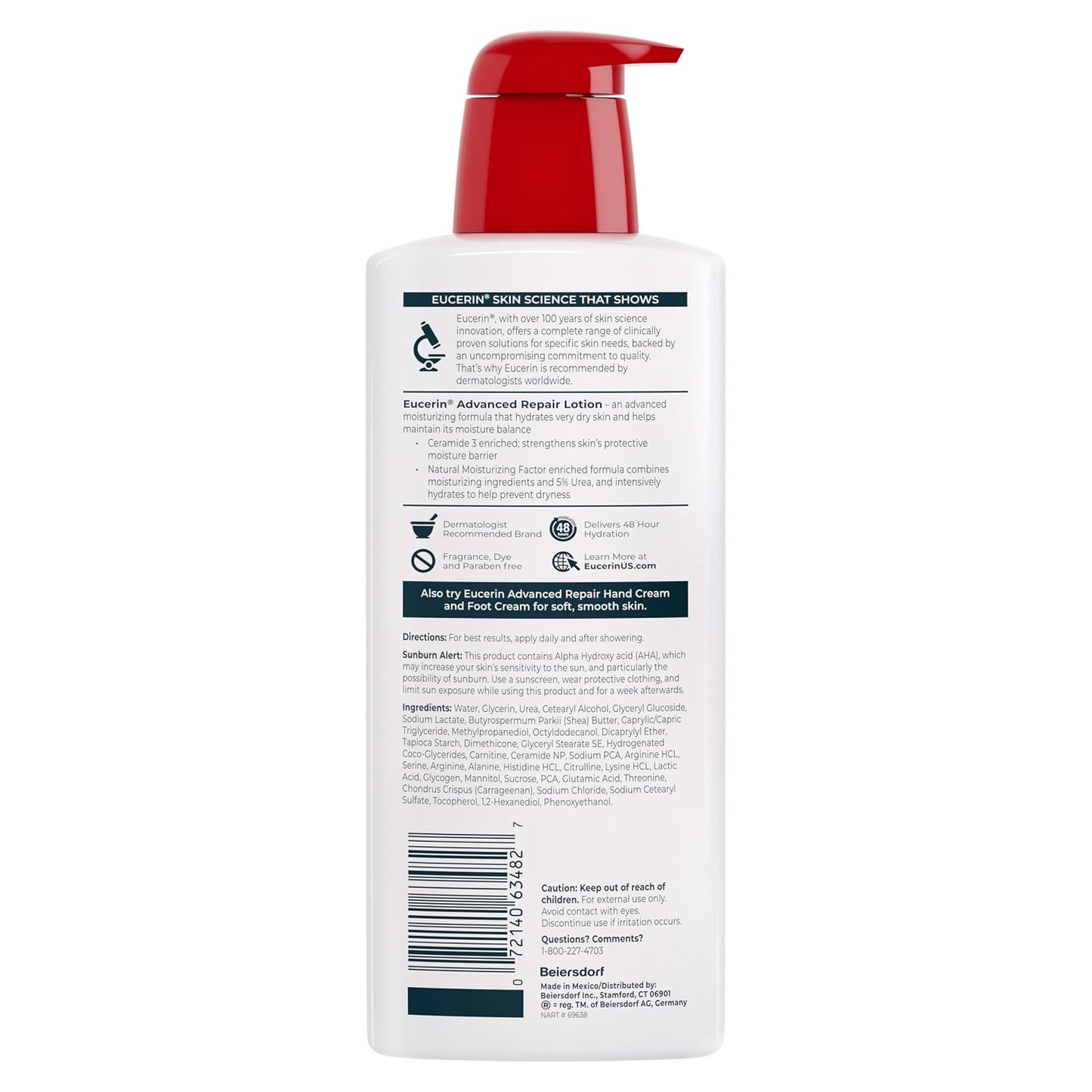 Eucerin Advanced Repair Lotion, Urea Enriched, 16.9 FL OZ