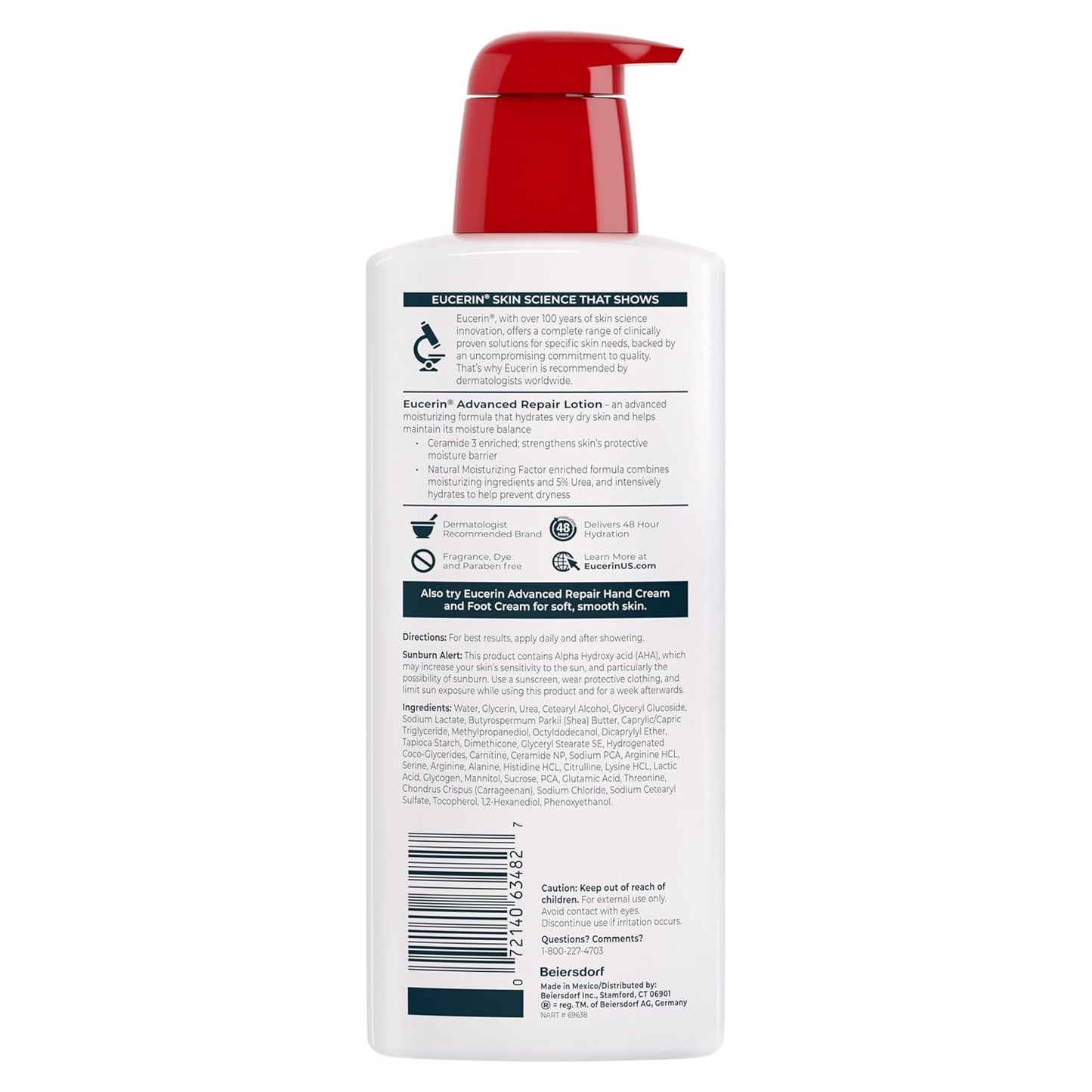 Eucerin Advanced Repair Lotion, Urea Enriched, 16.9 FL OZ