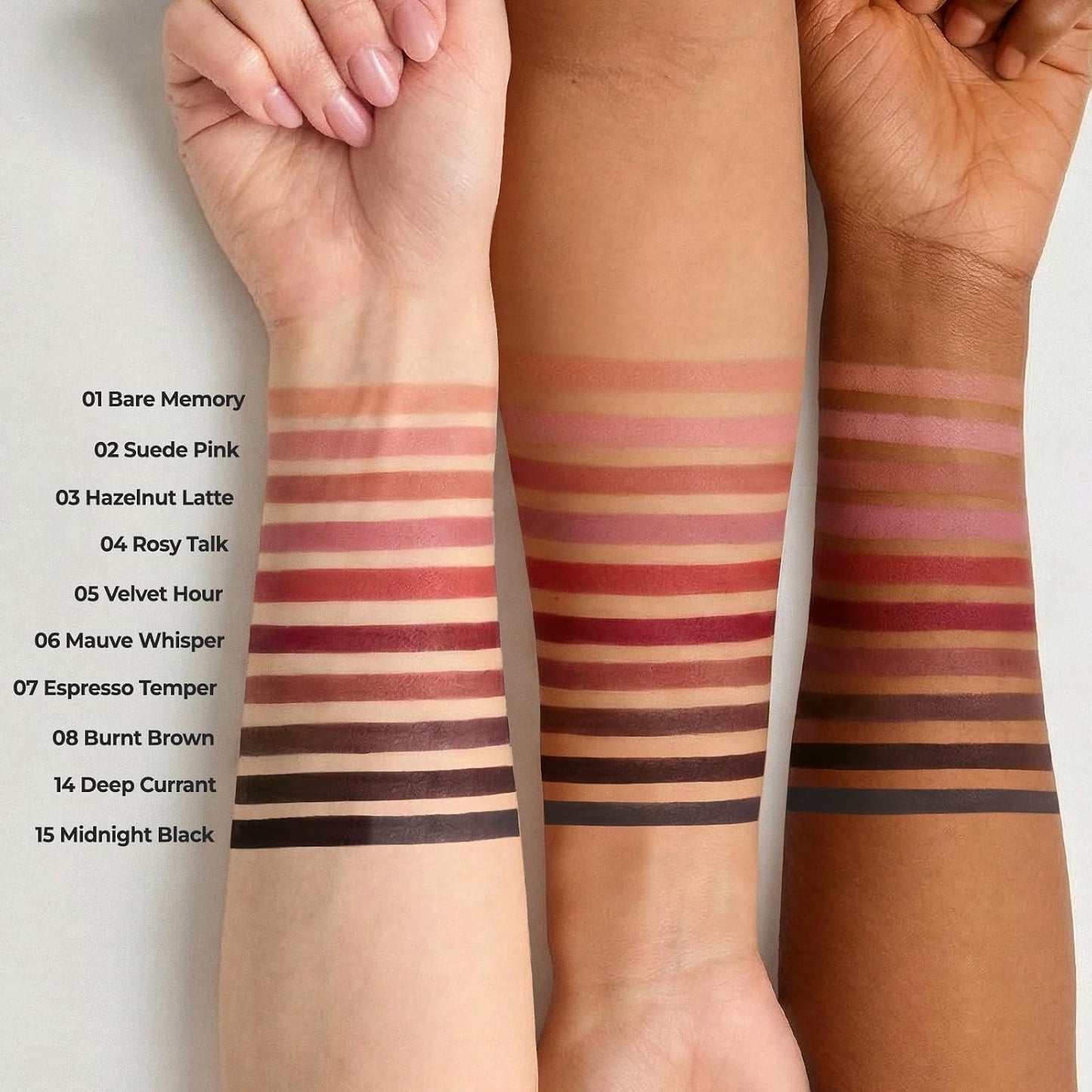 Laka Lip Liner - Smooth & Blendable Soft Matte Lip Contour Pencil for Shaping & Overlining Lips | Waterproof Formula, Oil-Cleanse Off, Long-Lasting Wear | #01 Bare Memory (Warm Beige)