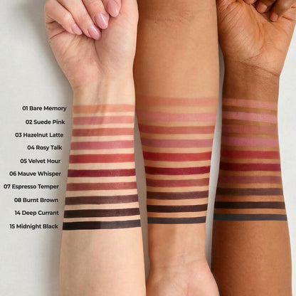 Laka Lip Liner - Smooth & Blendable Soft Matte Lip Contour Pencil for Shaping & Overlining Lips | Waterproof Formula, Oil-Cleanse Off, Long-Lasting Wear | #01 Bare Memory (Warm Beige)