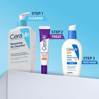 CeraVe Renewing Salicylic Acid Cleanser, BHA Exfoliating Face Wash, 16oz