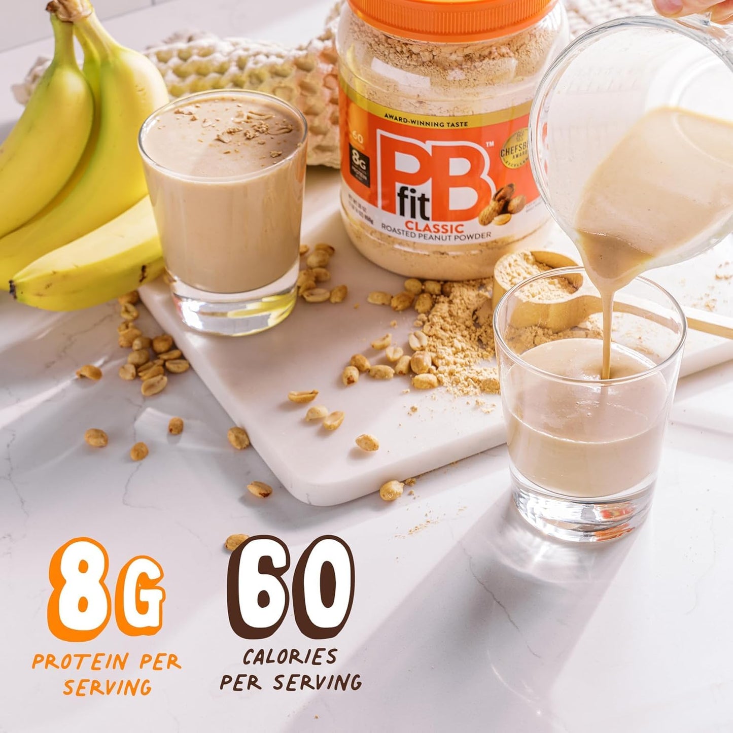 PBfit Classic Peanut Butter Powder 30 Oz, Peanut Spread with 8g Protein