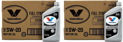 Valvoline Advanced Full Synthetic SAE 0W-20 Motor Oil 5 QT