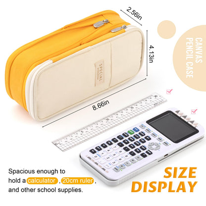 EASTHILL Big Capacity Pencil Pen Case Office College School Large Storage High Capacity Bag Pouch Holder Box Organizer Blue (Pink)