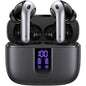 TAGRY Bluetooth Headphones True Wireless Earbuds 60H Playback LED Power Display Earphones with Wireless Charging Case IPX5 Waterproof in-Ear Ear buds with Mic for TV Smart Phone Laptop Computer Sports