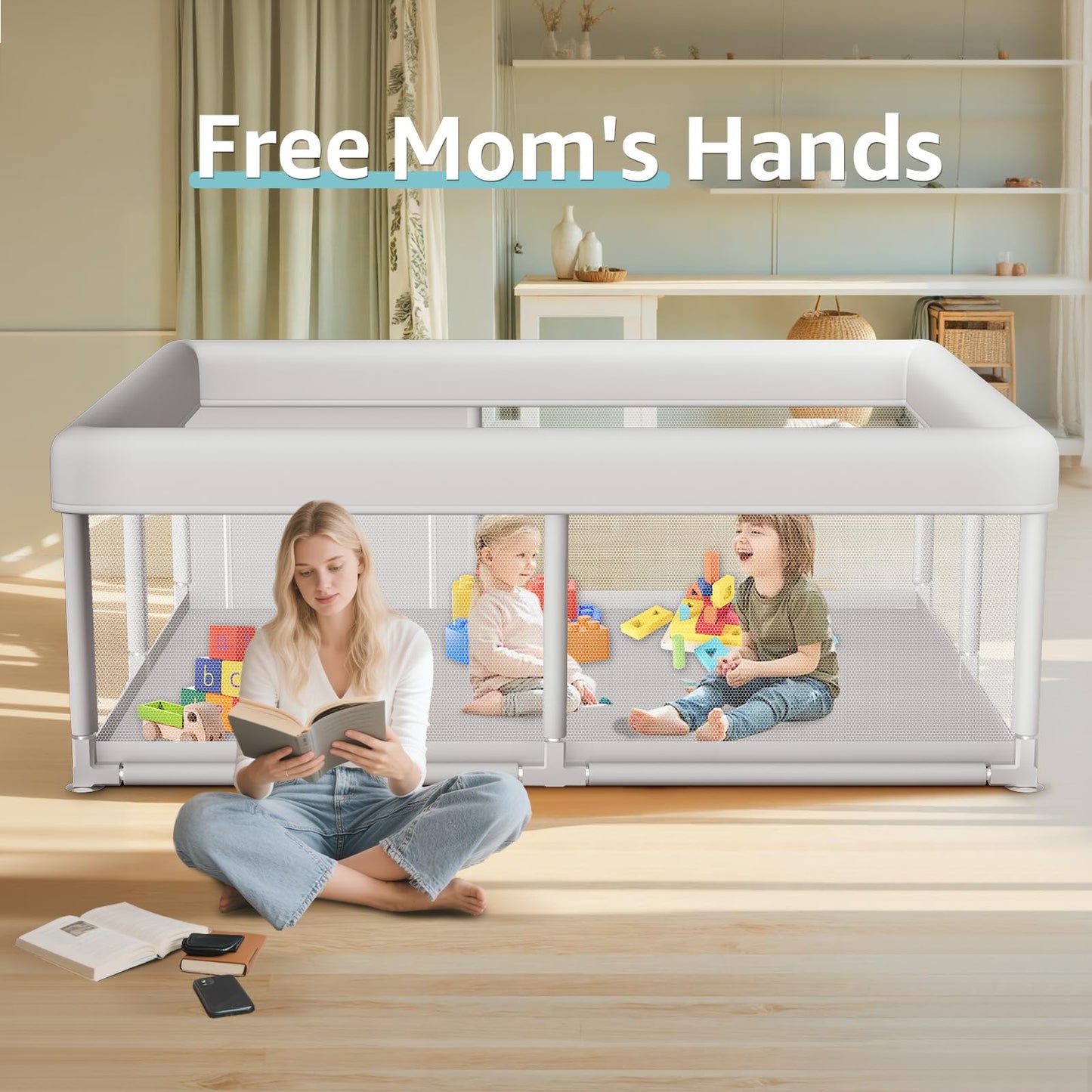 Hiaksedt Baby Playpen 50x50 Inch, Play Pens for Babies and Toddlers