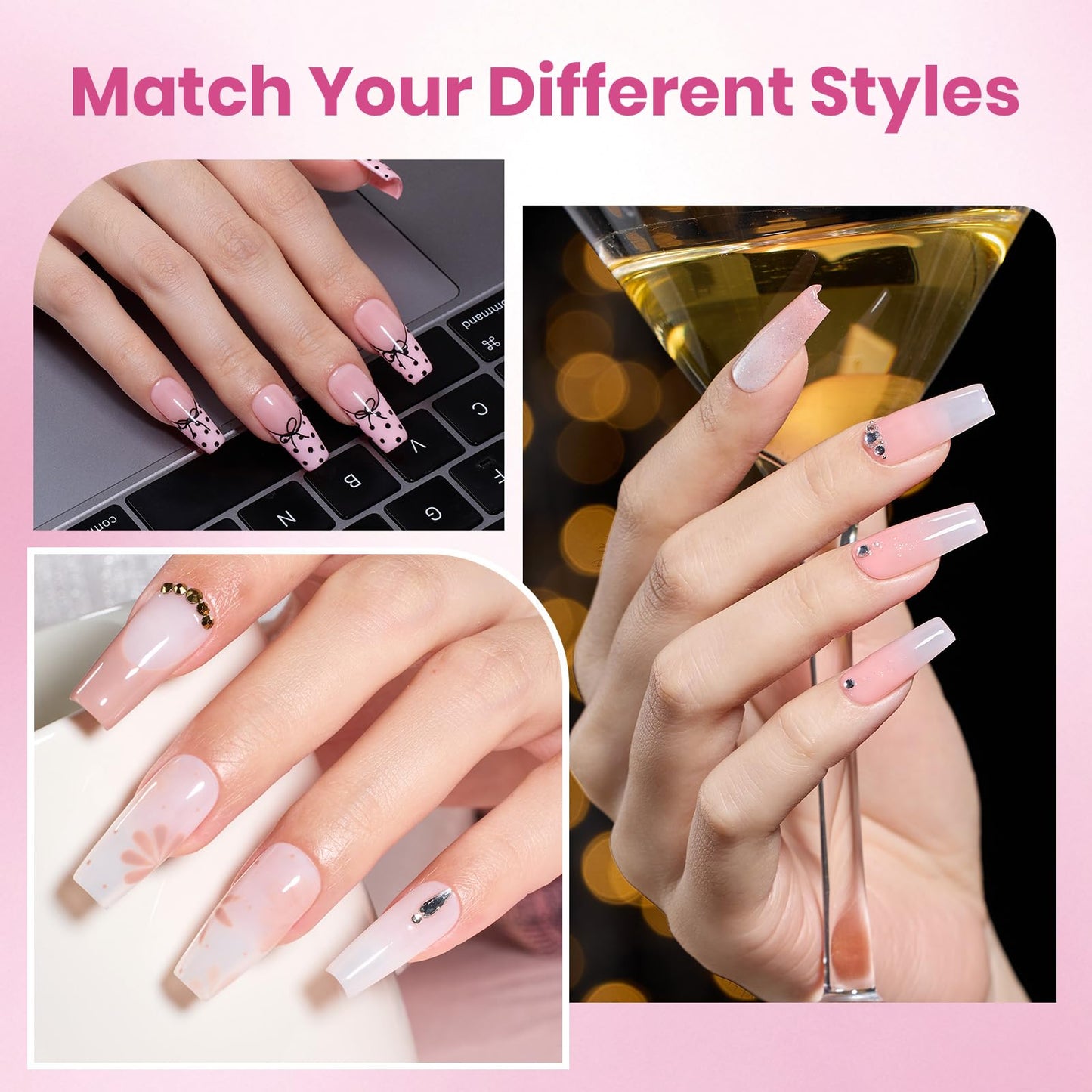 Beetles Soft Gel Nail Tips Short Almond 288pcs in 12 Sizes Etch-X