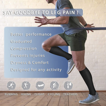 Copper Compression Socks 15-20 mmHg for Men & Women 8 Pairs – Circulation Support for Nurses, Travel, Running, Hiking, Soccer