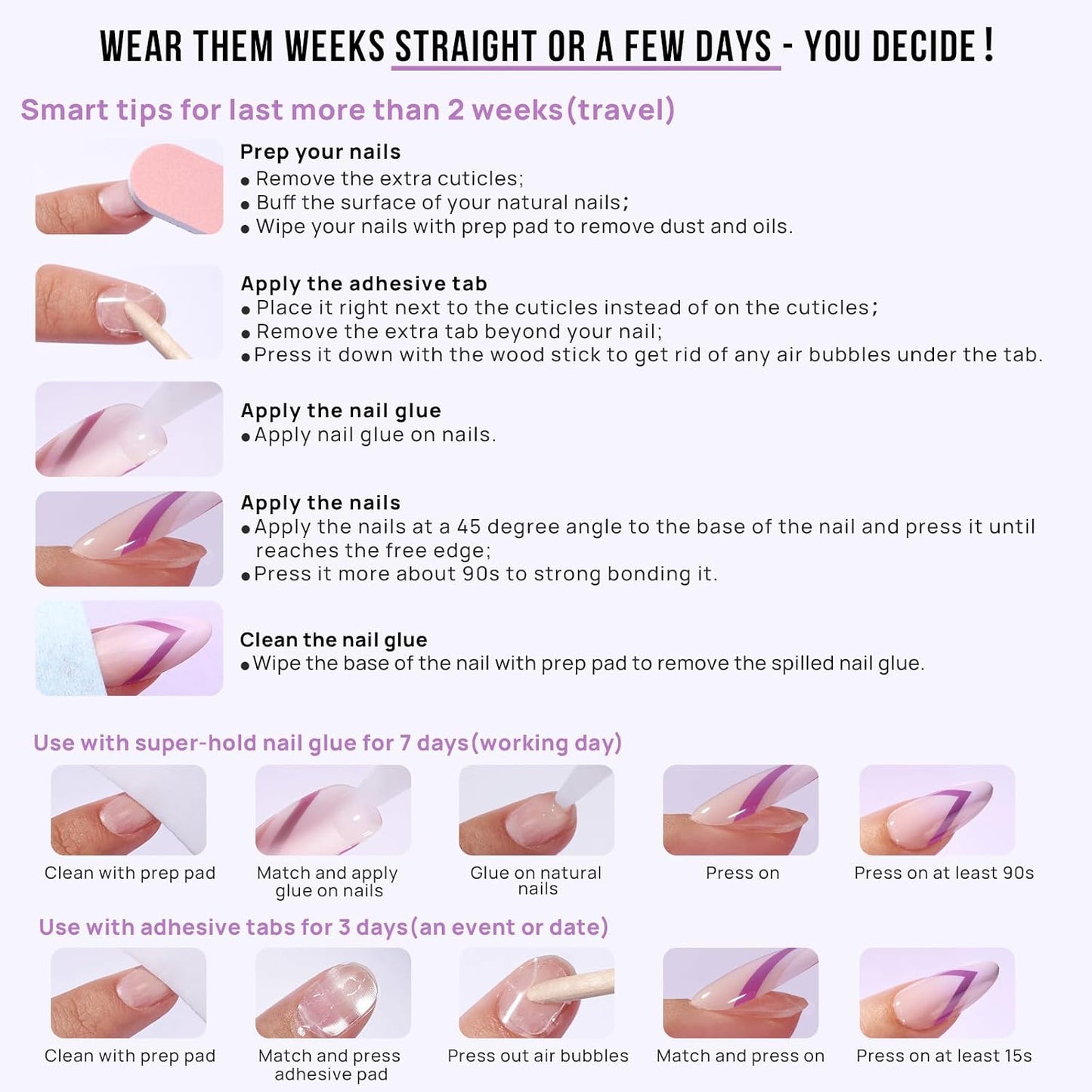 BTArtbox Press On Nails, Vanilla Cream, Short Square, Ombre Peach, 32Ct