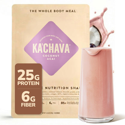 Ka’Chava Whole Body Meal Shake Chai 2 lb – Vegan Protein Powder with 85+ Superfoods & Greens – Plant-Based Meal Replacement with Probiotics & Digestive Enzymes – Gluten & Dairy Free (15 Servings)