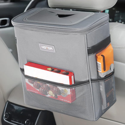 HOTOR Car Trash Can, Leakproof Car Organizer, 2-Gallon, Black
