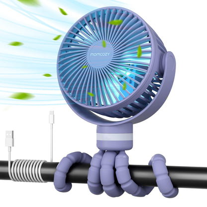 Momcozy 8000mAh Portable Stroller Fan | 27H Ultra-long Battery Life
