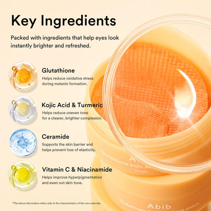 Abib PDRN Retinal Eye Patches for Rejuvenating & Puffy Eyes with Glow Jelly, Niacinamide, 60 Count, Korean Skin Care