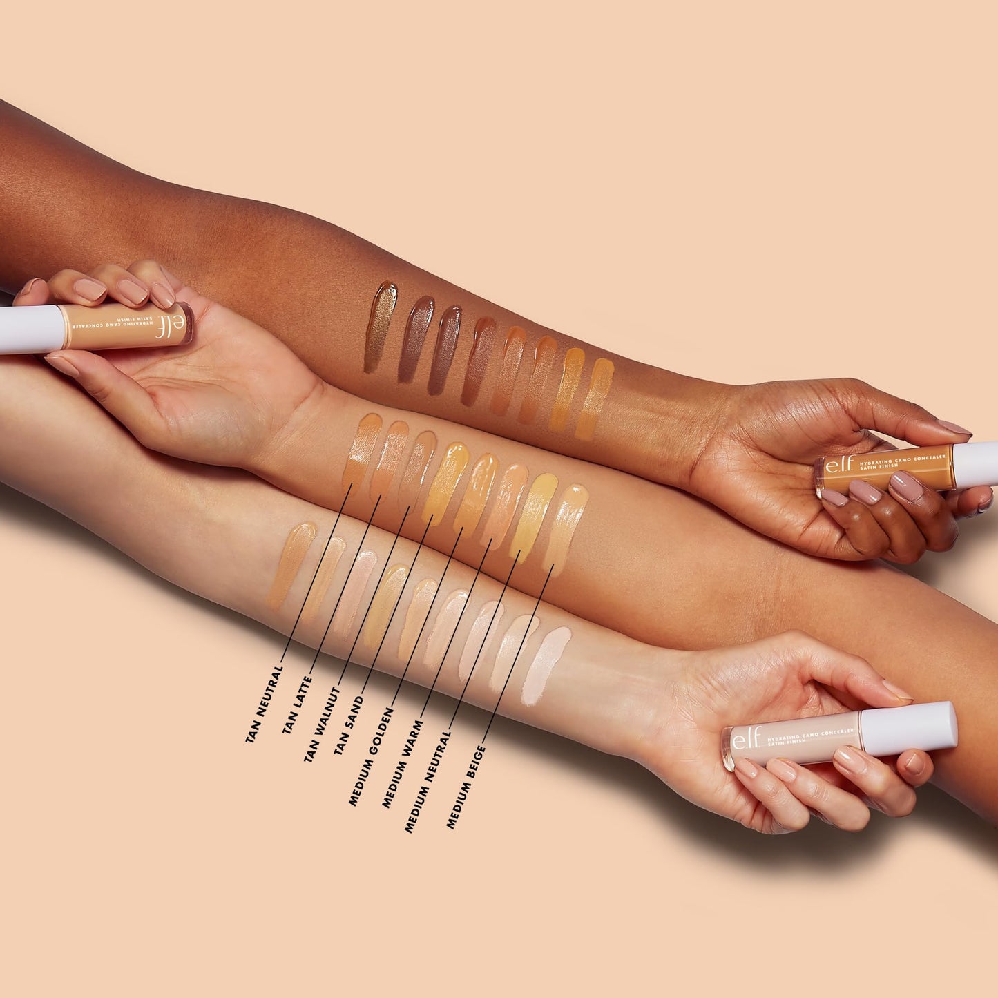 e.l.f. Hydrating Camo Concealer, Covers Blemishes & Under-Eye Circles, Full-Coverage & Delivers A Satin Finish, Vegan & Cruelty-Free, Light Ivory