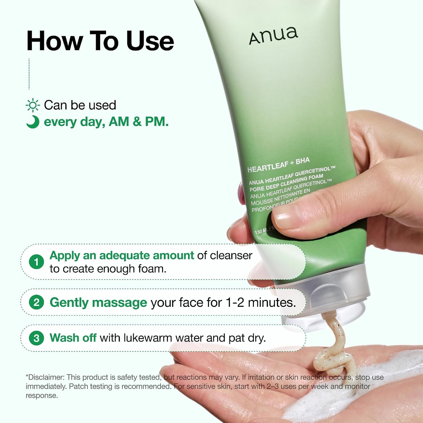 Anua Heartleaf Quercetinol Pore Deep Cleansing Foam, 5.07 fl.oz