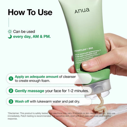 Anua Heartleaf Quercetinol Pore Deep Cleansing Foam, 5.07 fl.oz