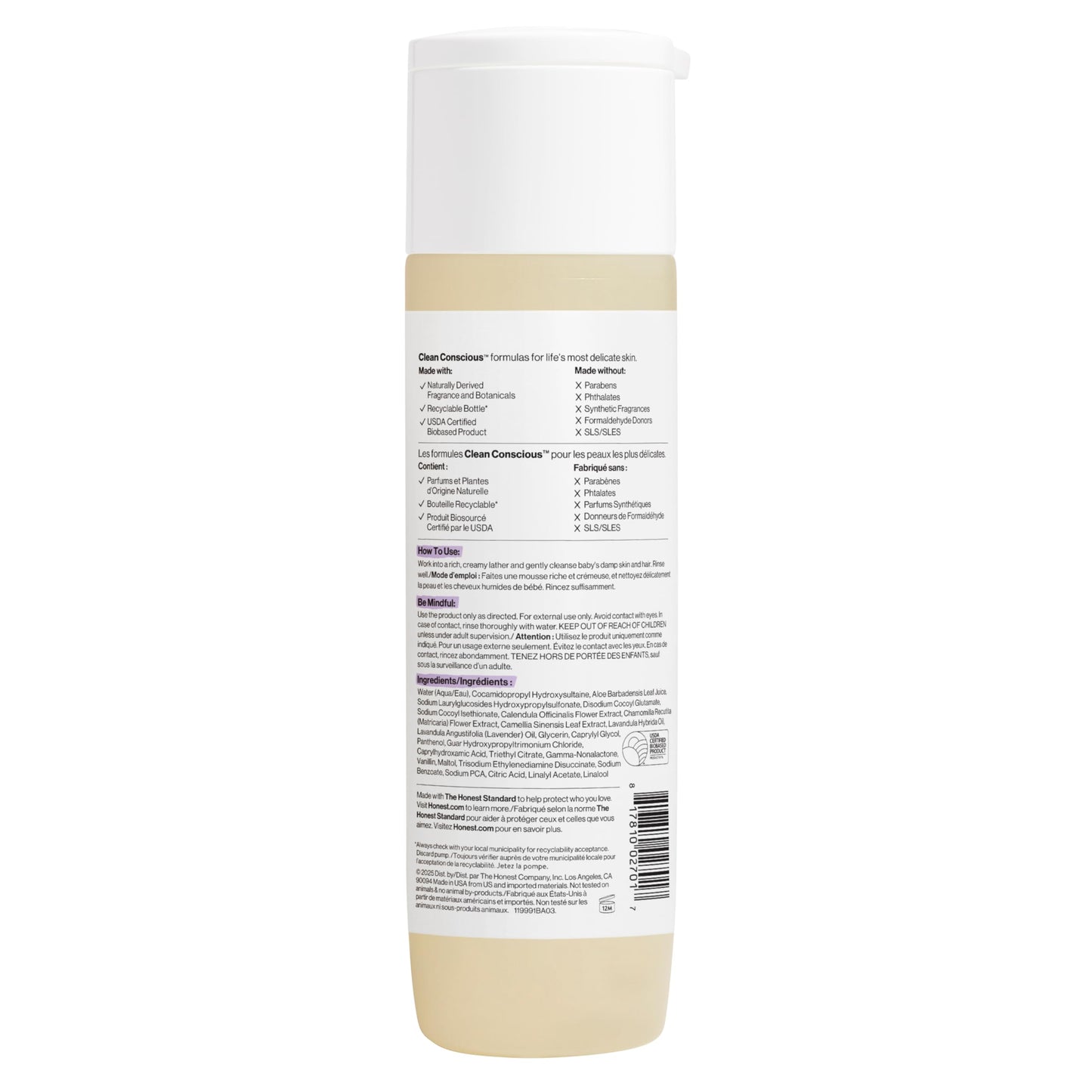 The Honest Company Shampoo & Body Wash, Tear-Free, Fragrance-Free, 10 fl oz