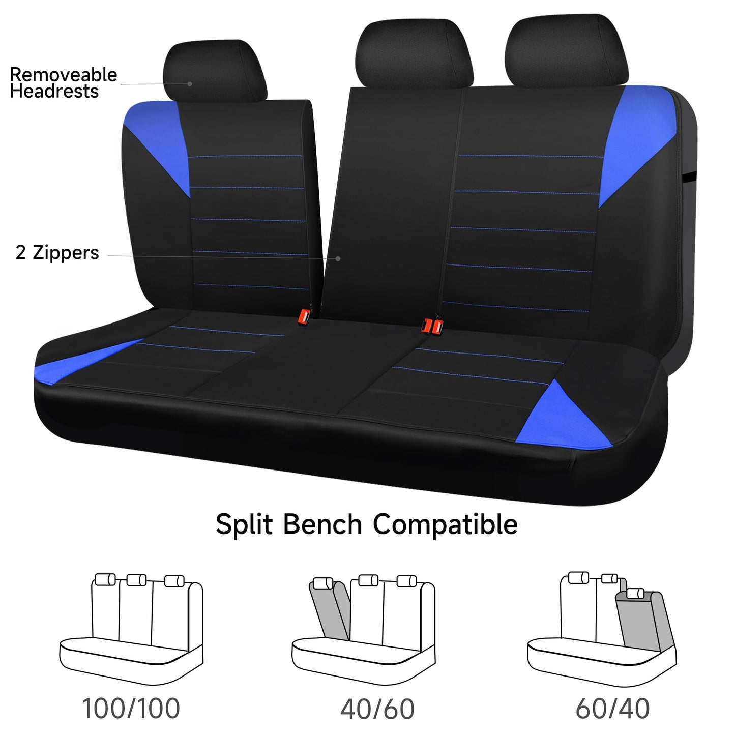 CAR PASS Waterproof Car Seat Covers Front Seats Only with 5mm Composite EVA, Neoprene Car Seat Cover with Separate Headrest Cover, Quick Setup Universal Fit for Car SUV Trucks,Airbag Compatible（Gray