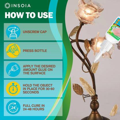 INSOIA Super Medium CA Glue, 20g, Strong Bond, with Precision Tips