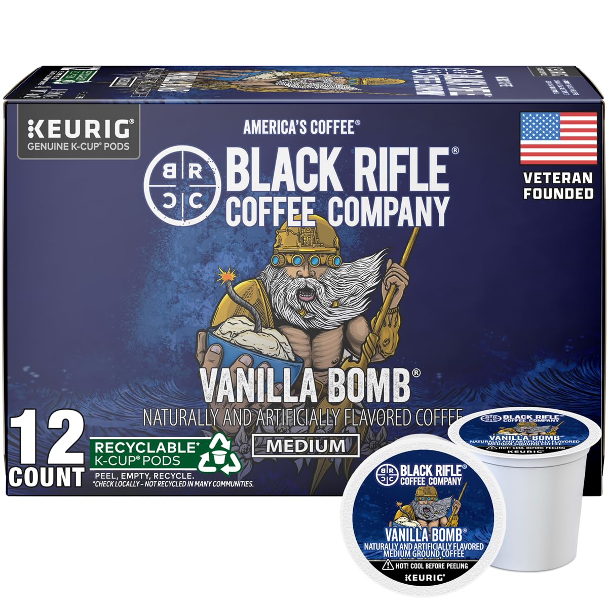 Black Rifle Coffee Medium Roast K Cup Coffee Just Black 32 Count