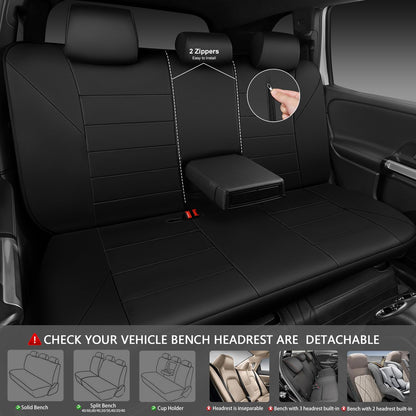 CAR PASS Waterproof Car Seat Covers Front Seats Only with 5mm Composite EVA, Neoprene Car Seat Cover with Separate Headrest Cover, Quick Setup Universal Fit for Car SUV Trucks,Airbag Compatible（Gray