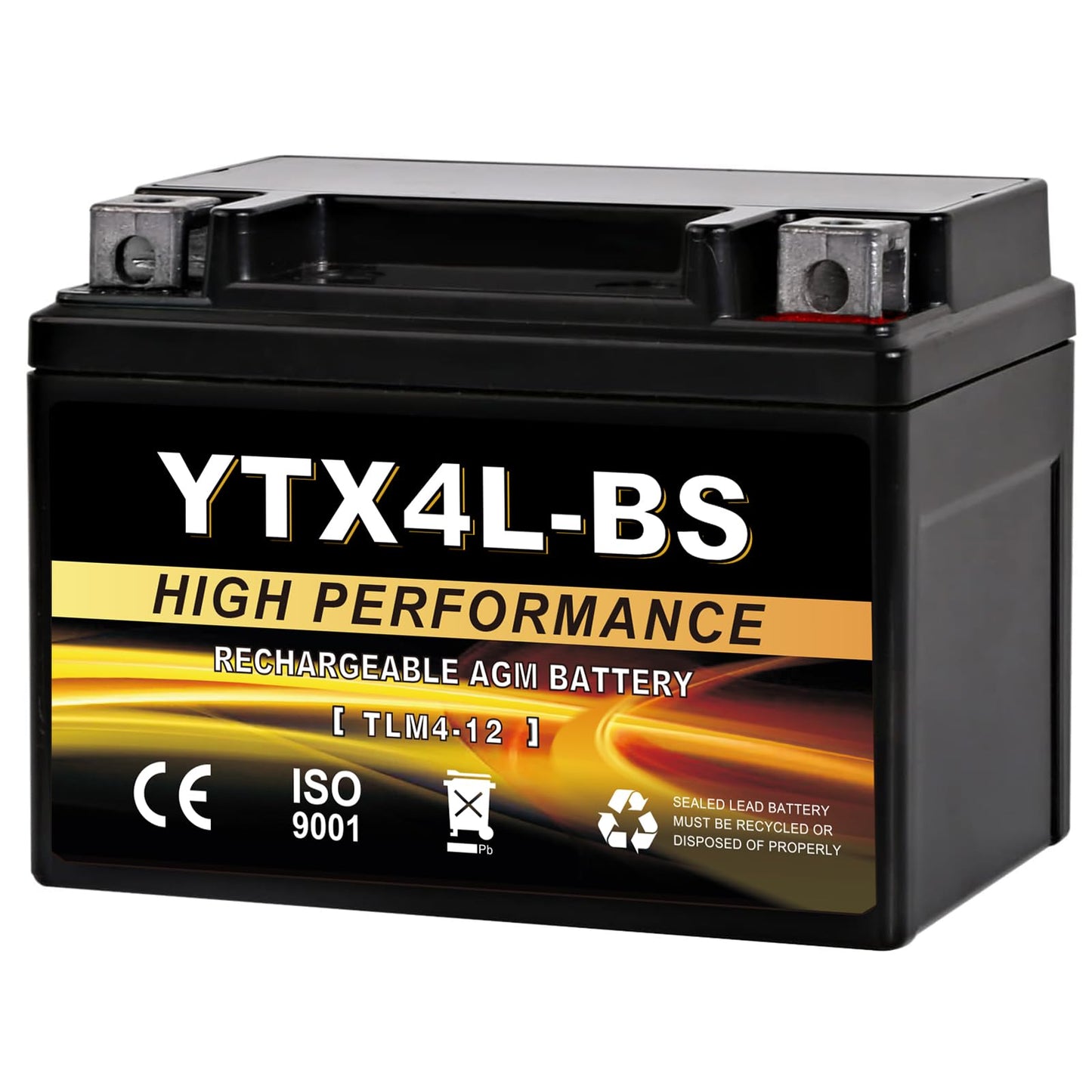 YTX14AH-BS 12V 12Ah Motorcycle Battery, 220CCA Rechargeable Maintenance Free Sealed AGM Battery, Powersport Replacement for ATV, UTV, Scooter