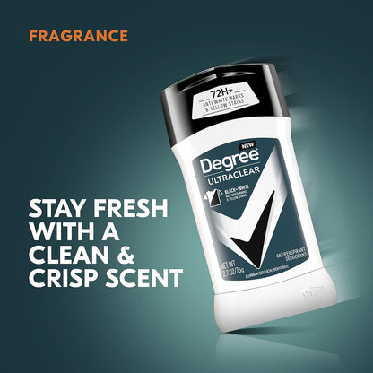 Degree Men UltraClear Antiperspirant Black+White Sweat & 2 Count 2.7 oz