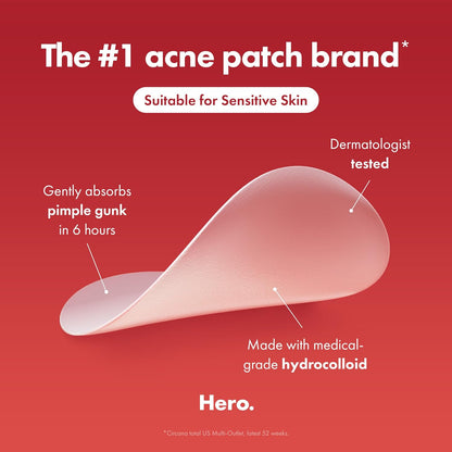 Mighty Patch Hero Cosmetics Original Nighttime Acne Pimple Patches, 36 Ct