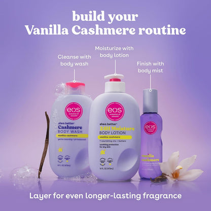 eos Cashmere Body Wash- Vanilla, Creamy Gel with Shea Butter, 16 fl oz