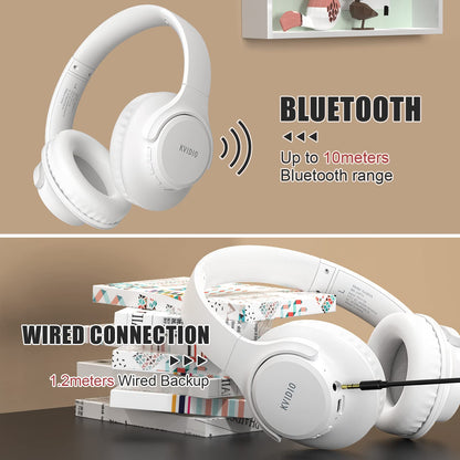 KVIDIO Bluetooth Headphones Wireless Over Ear Headsets 65H Playtime
