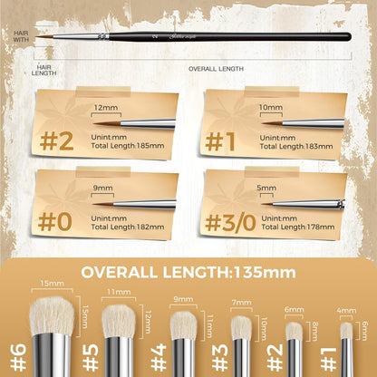 Golden Maple Detail Paint Brushes Set 10pcs