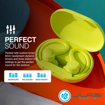 JLab, Go Sport+, True Wireless Workout Earbuds, Bluetooth Sport Earbuds, Clear Calling, Graphite