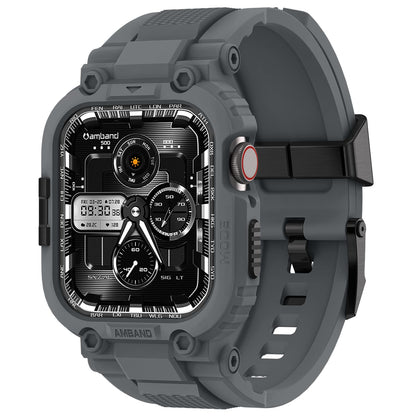 amBand Bands Compatible with Apple Watch 9/8/7/6/5/4 & SE 3/2/1 45mm/44mm Case for Men, M1 Sport Series Rugged Case Protective Cover for iWatch SE3/SE2/6/SE/5/4 44/45 mm Men Black