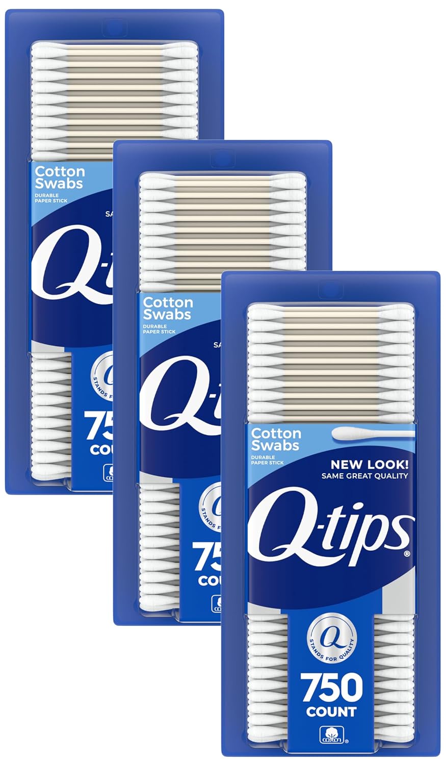 Q-tips Cotton Swabs For Hygiene and Beauty Care Original Cotton Swab Made With 100% Cotton 750 Count